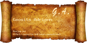 Geosits Adrienn névjegykártya